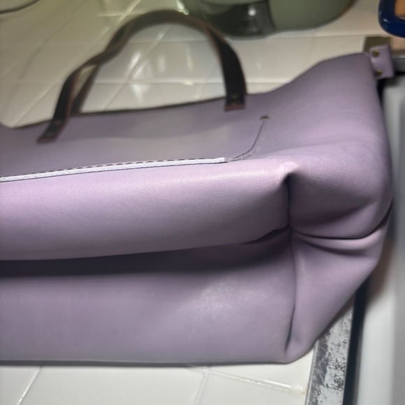 Portland Leather Goods Large Zip Tote in Lavender - Picture 4 of 6